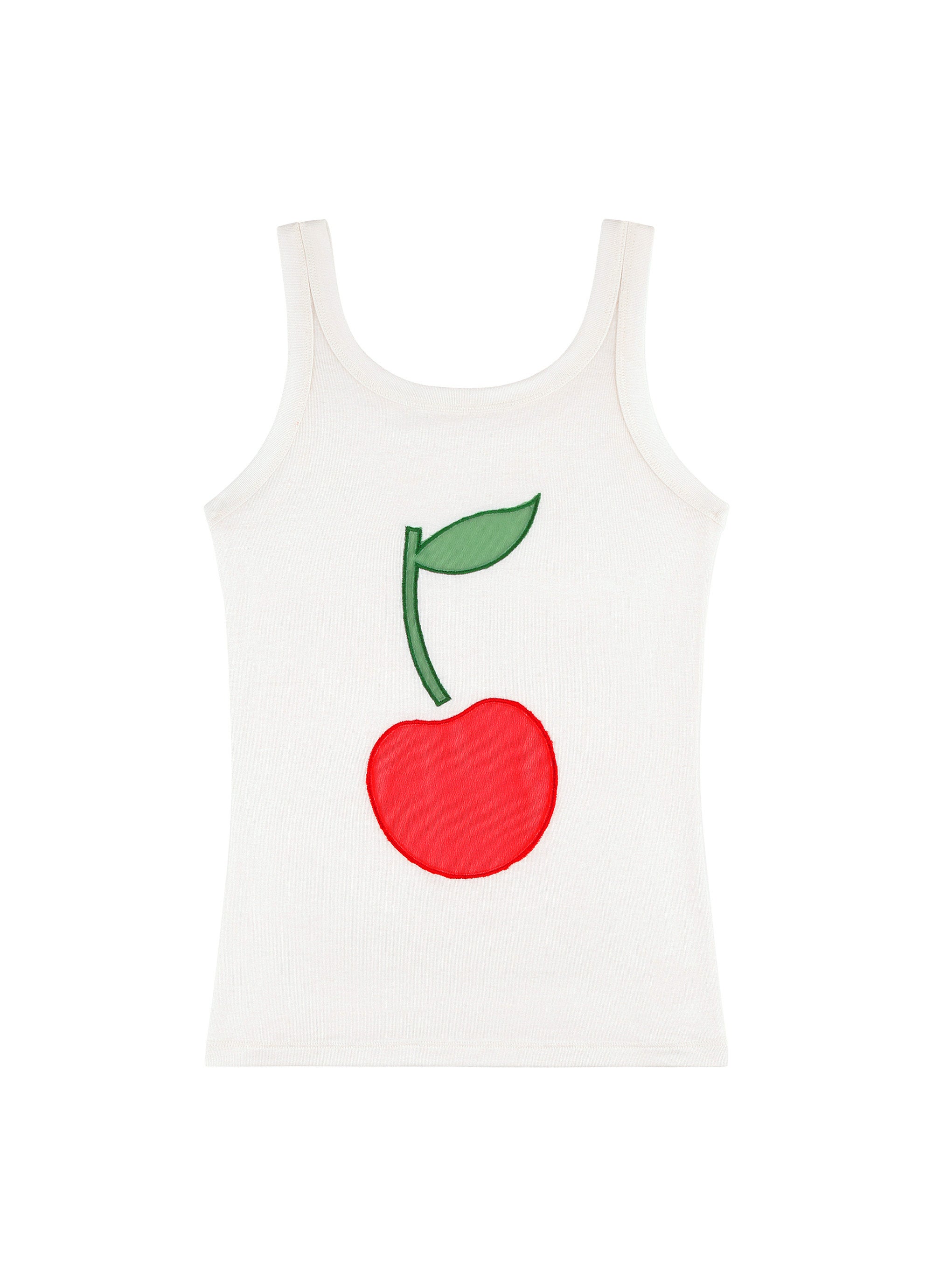 【cherry】THE TOE♡korinthos sleeveless Juniors' Harper & Ivy Lace Trimmed Double Cherry Graphic Tank Top