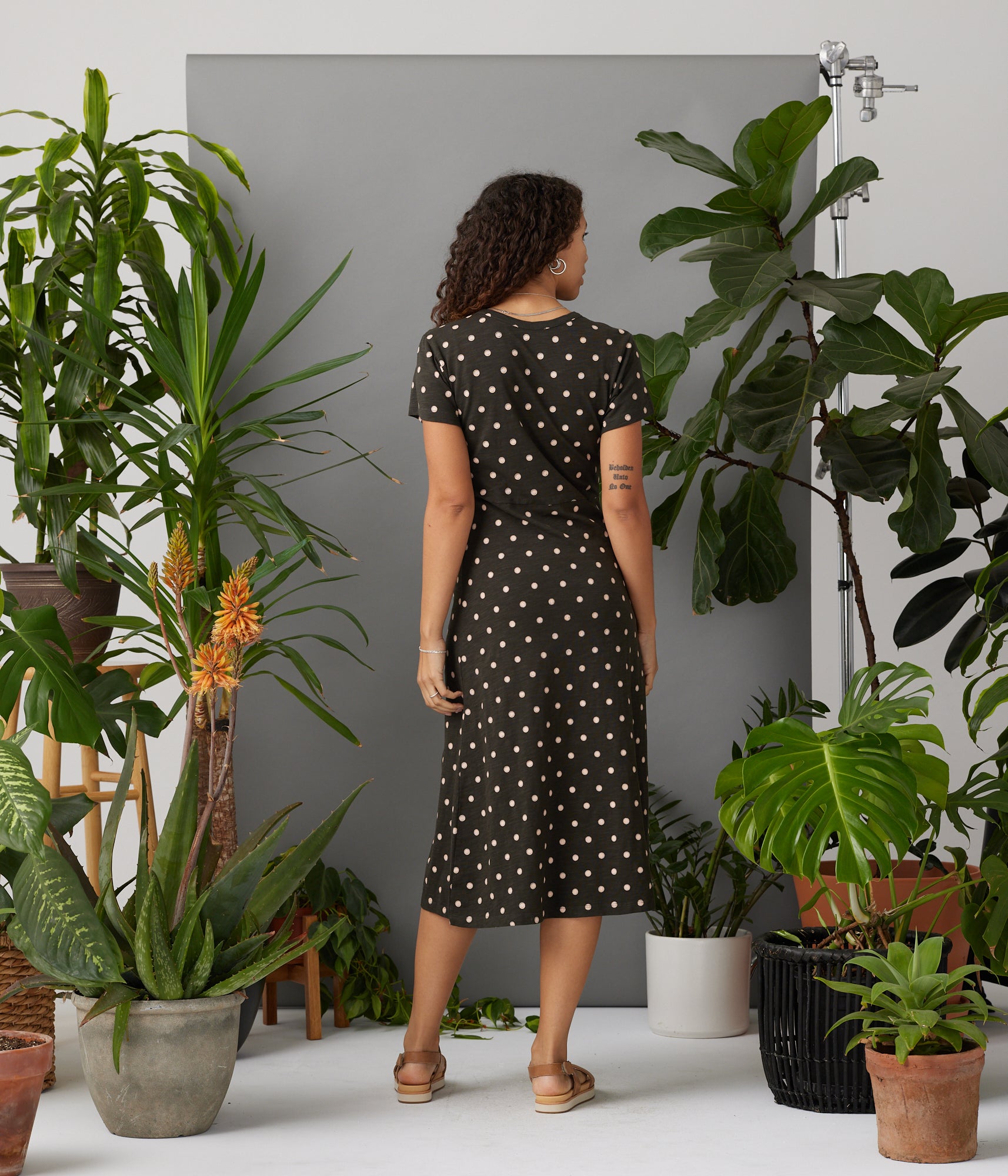 Known Supply - Claudia Dress - Washed Black Dots -