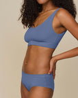 Harper Wilde - Cloud Cotton Scoop Bralette - Cerulean -