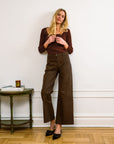 Toni Wide Ankle Pants - Brown
