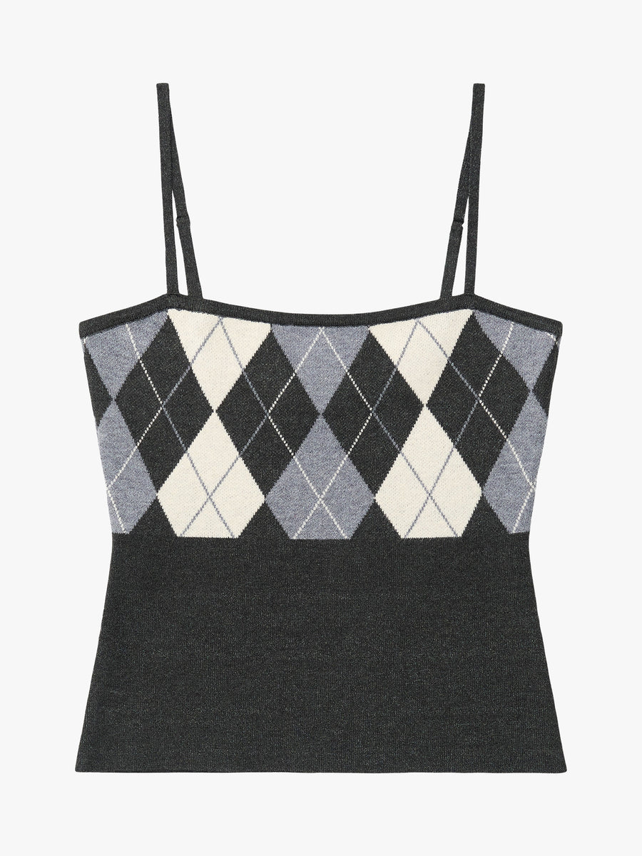 Lisa Says Gah - Tank Tops - Emi Tank - Grey Argyle – offe market