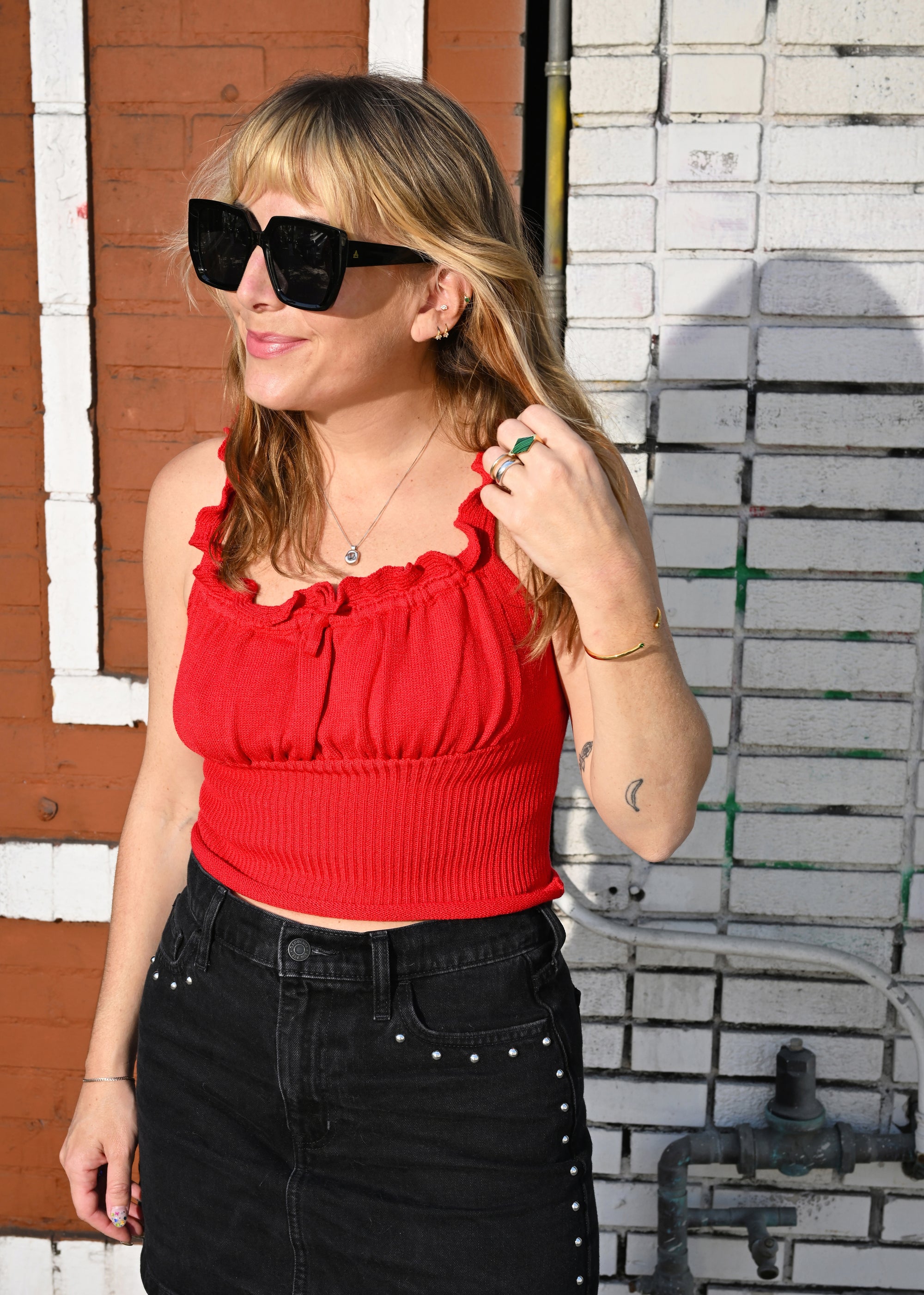 Aiken Knit Top - Red