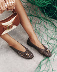 Dolce Vita - Cason Ballet Flats - Dark Brown Woven Leather -