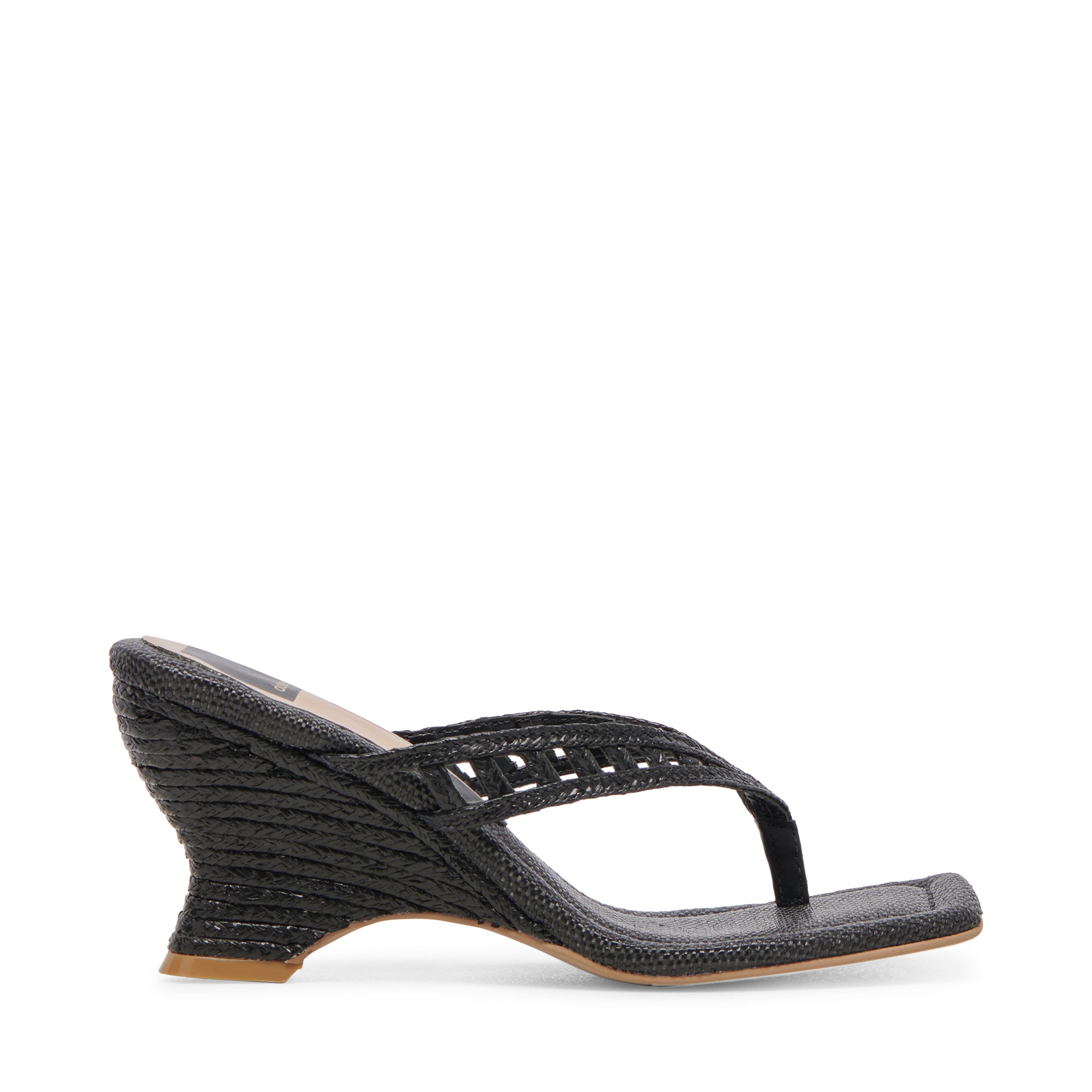 Nullah Wedges - Onyx Raffia