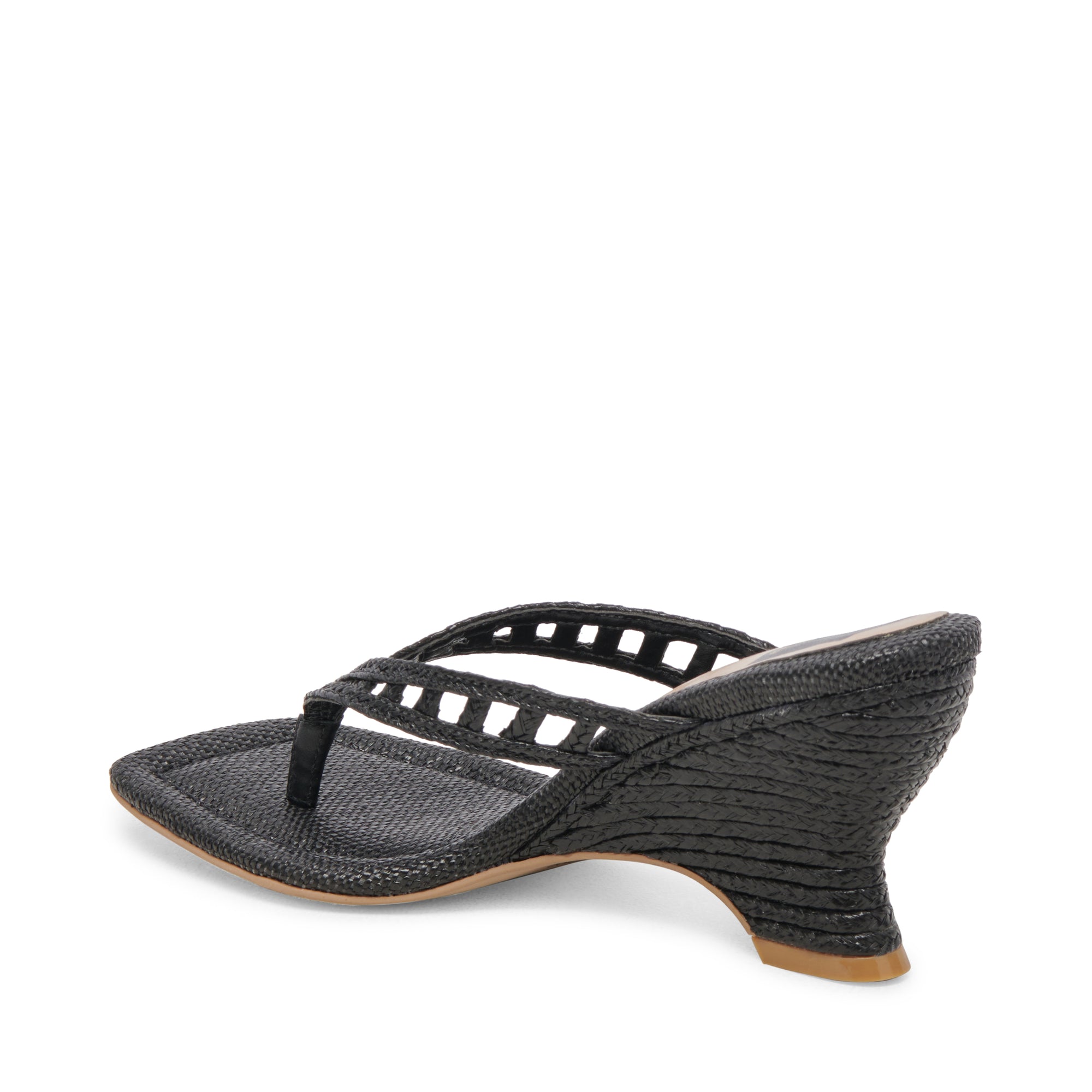 Nullah Wedges - Onyx Raffia