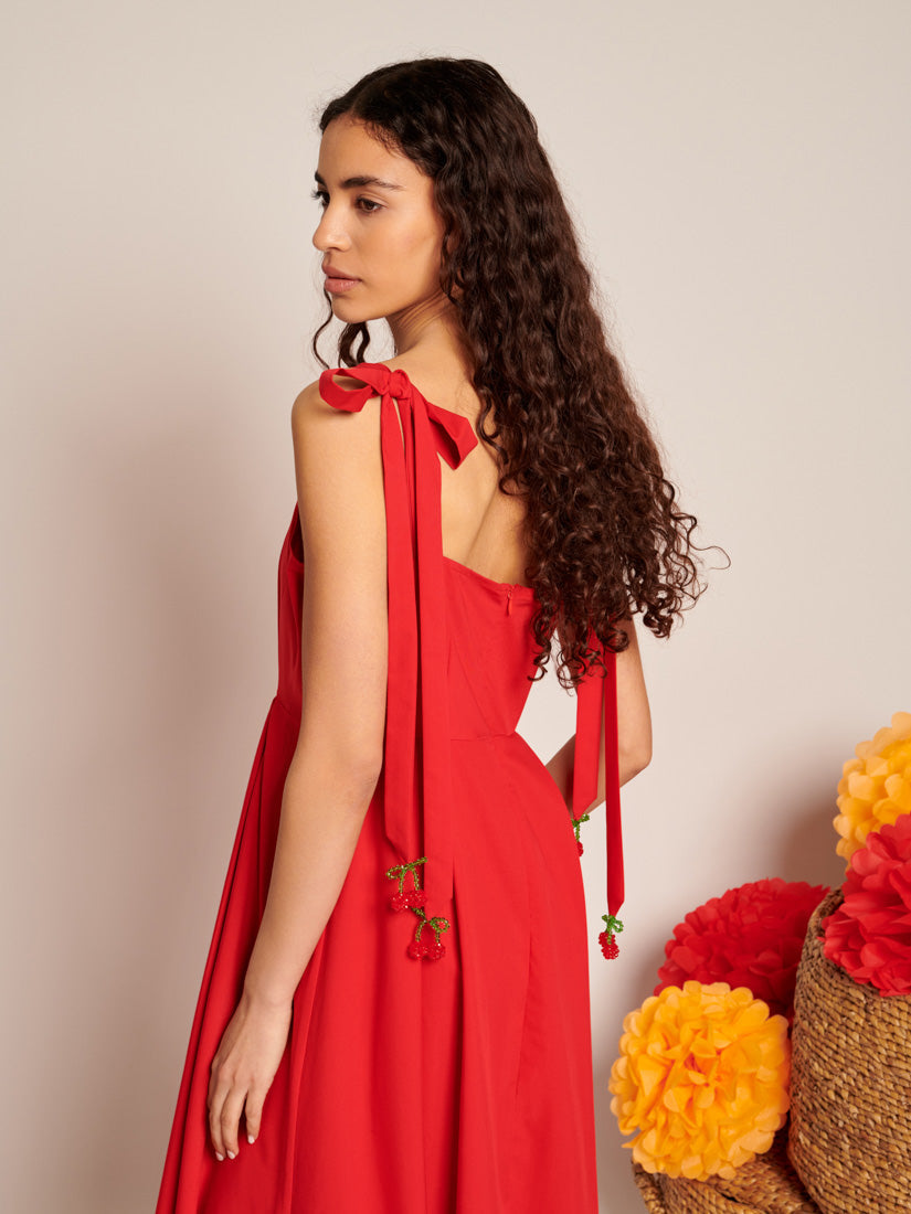 red sister jane dress DREAM Rouge Tulle Midi Dress  Sister Jane