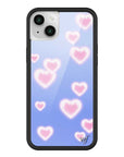 Wildflower iPhone case 14 Dreamy Hearts Blue Pink Cute