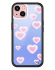 Wildflower iPhone case 15 Dreamy Hearts Blue Pink Cute