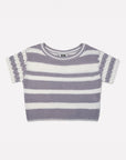 Gigi Knitwear - Flower T-shirt - Lavender/White -