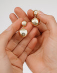 Ettika - Polished Double Pebble Drop Earrings - Gold -