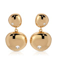 Ettika - Polished Double Pebble Drop Earrings - Gold -