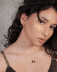 Luna Norte - Crescent Horn Huggie Hoop Earring -