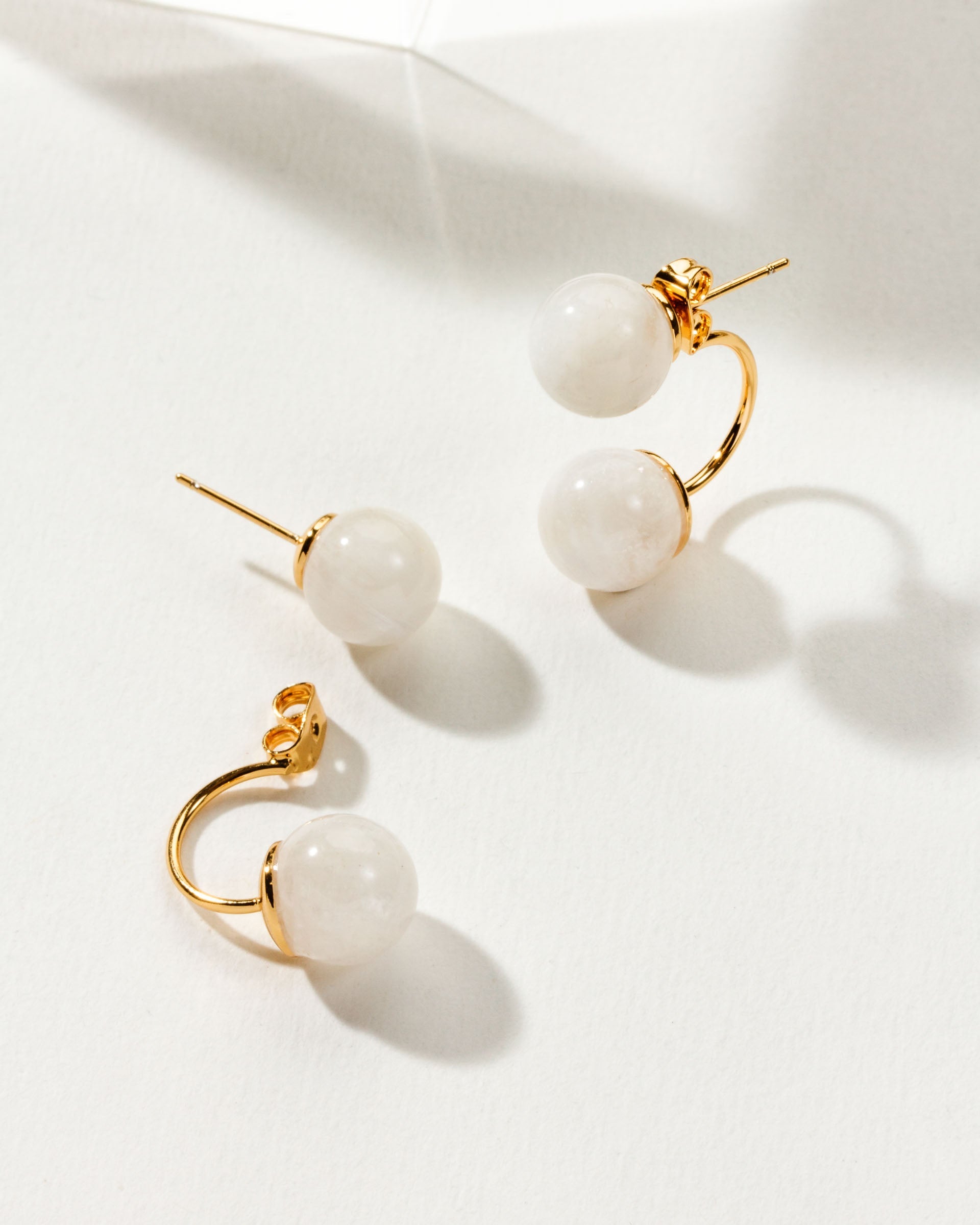 Mars Moons Front Back Gemstone Earring
