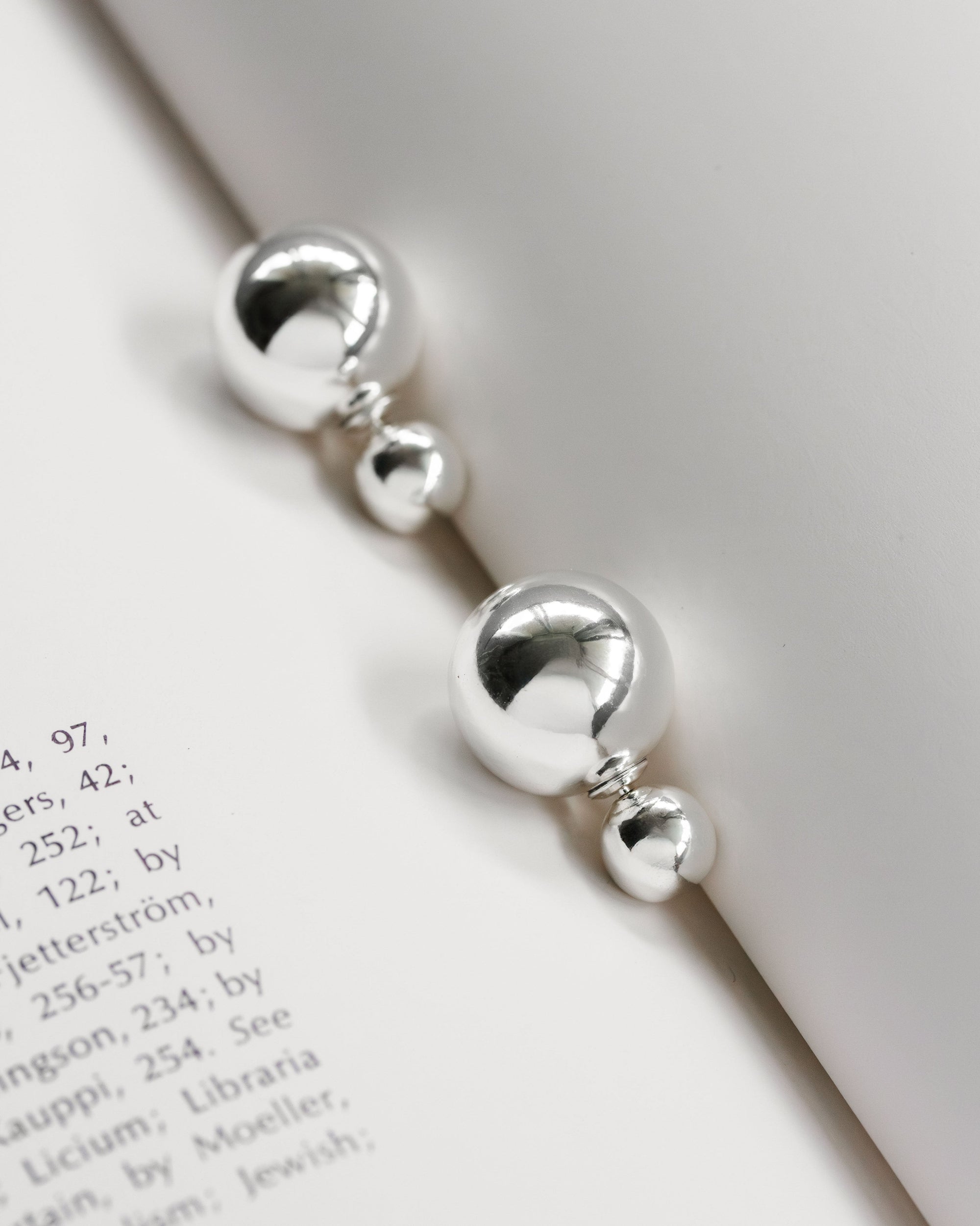 Orb Front Back Earring Silver