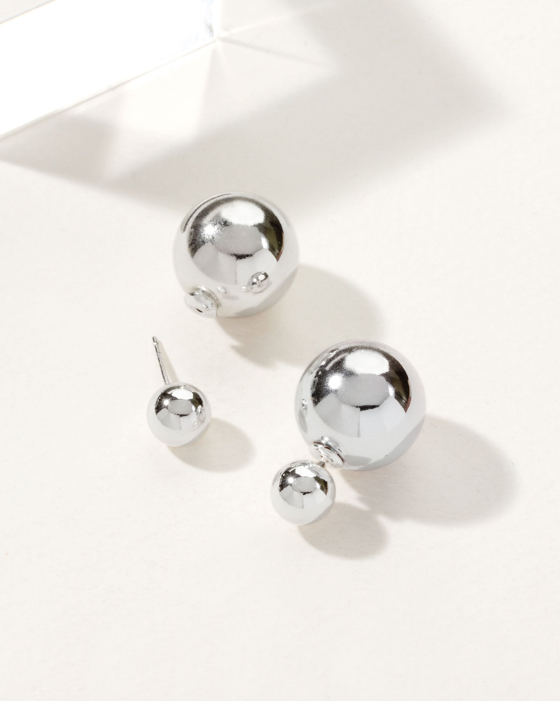 Orb Front Back Earring Silver