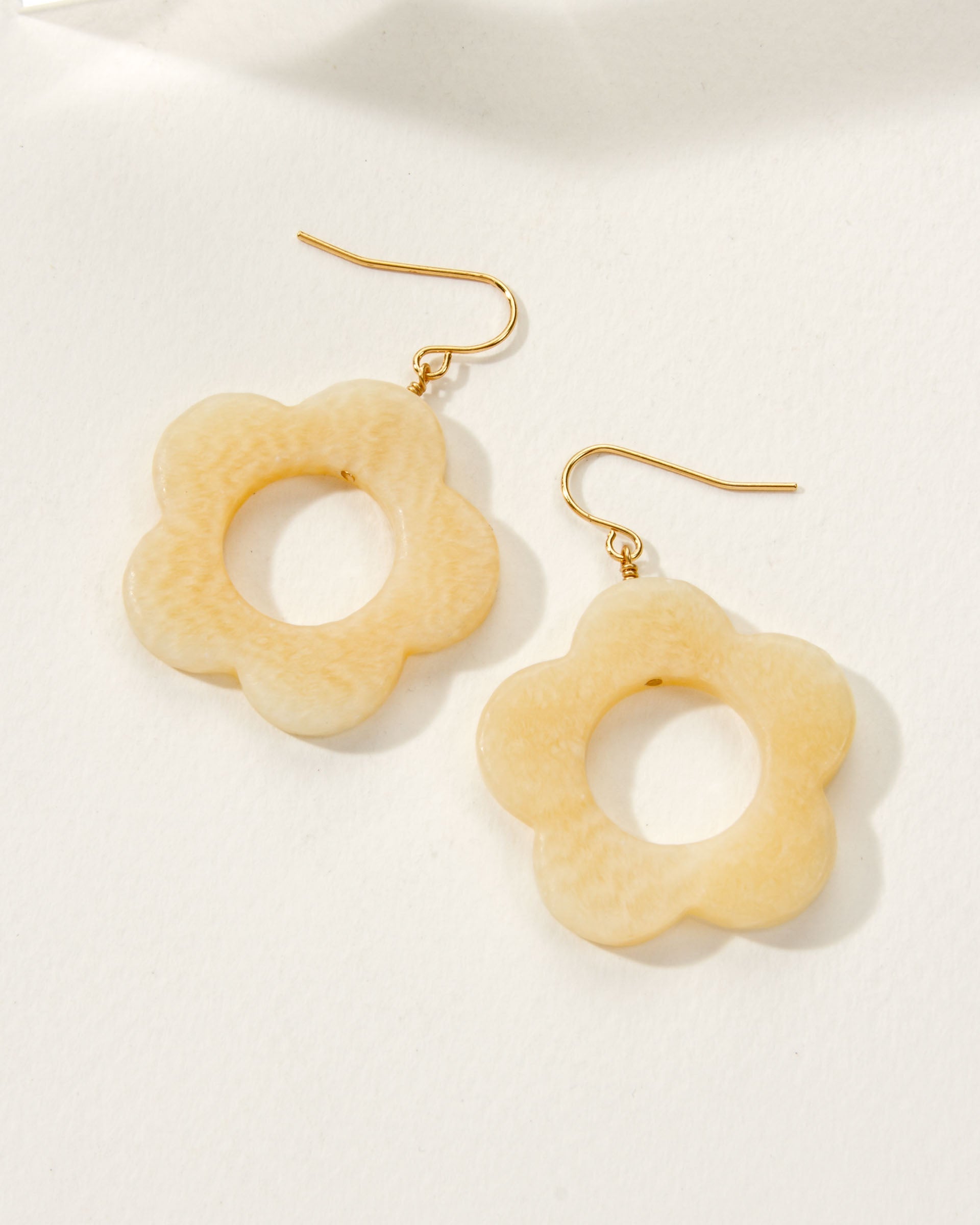 Gemstone Daisy Earrings - Calcite