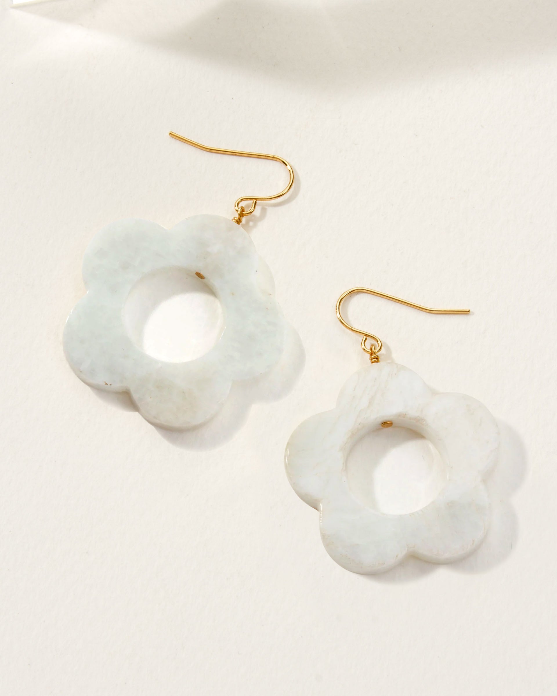 Gemstone Daisy Earrings - Moonstone