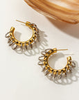 Luna Norte - Golden Eclipse Vertebrae Post Hoop Earring -
