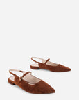 Intentionally Blank - Escape Slingback Flat - COGNAC KID SUEDE