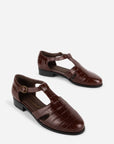 Intentionally Blank - Eureka Fisherman Flat - CHOCOLATE EMBOSSED LEATHER