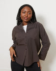 Diana Relaxed Button Up Shirt - Espresso