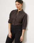 Diana Relaxed Button Up Shirt - Espresso