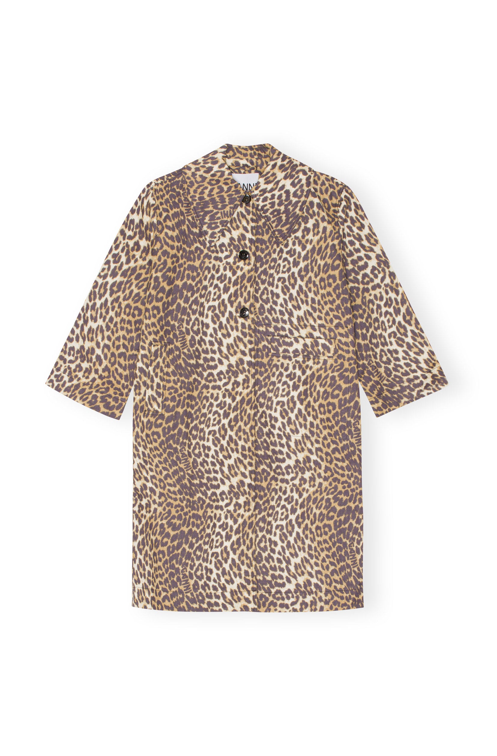Printed Canvas Coat - Almond Milk