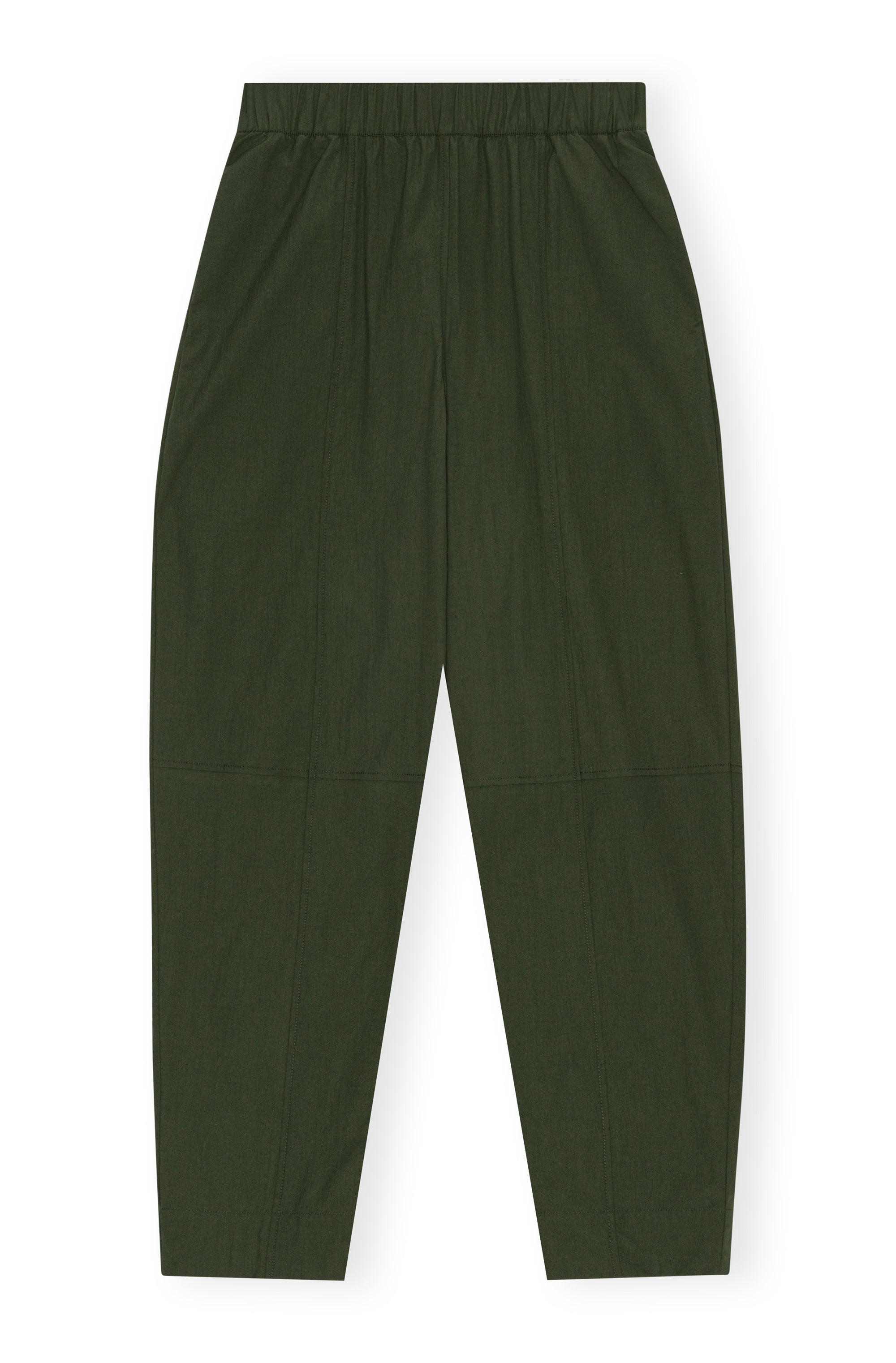 Cotton Crepe Elasticated Curve Pants - Kombu Green
