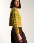 Callahan Knitwear - Fiona Cardigan - Fern Stripe -