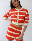 Callahan Knitwear - Fiona Cardigan - Poppy Stripe -