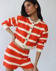 Callahan Knitwear - Fiona Cardigan - Poppy Stripe -