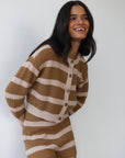 Callahan Knitwear - Fiona Cardigan - Ginger Root Stripe -