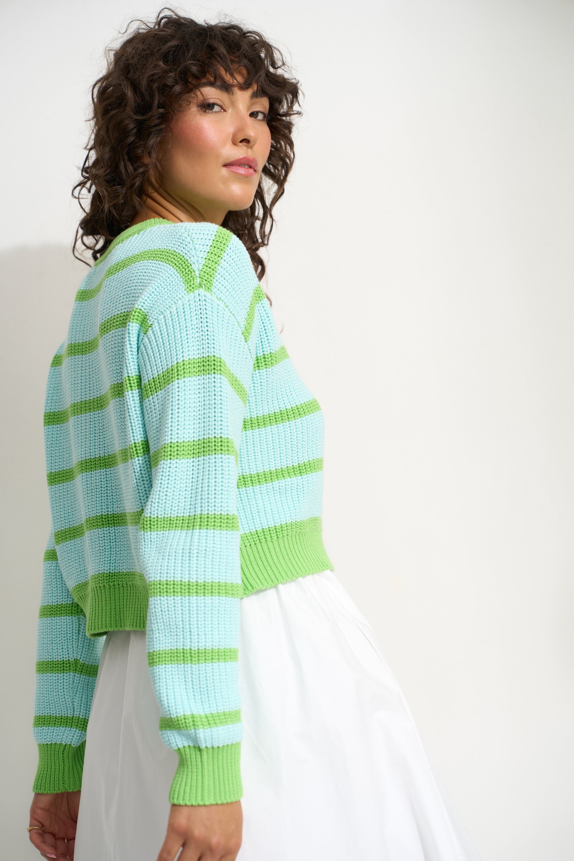 Callahan Knitwear - Fiona Cardigan - Kiwi & Seafoam -