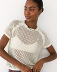 Francisca Crochet Tee - Creme