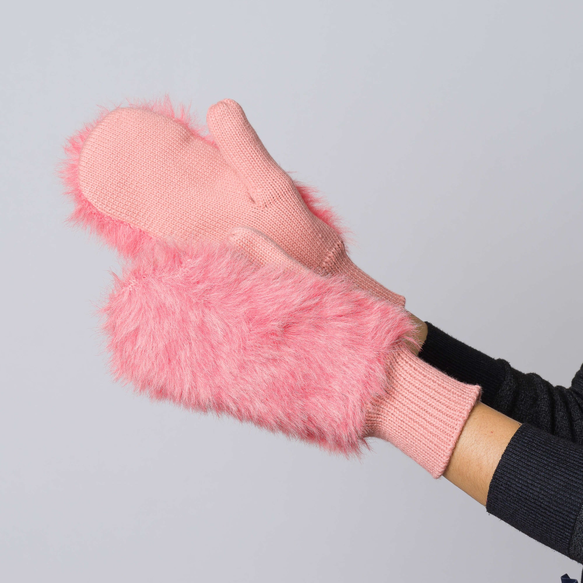 Verloop - Faux Fur Knit Mittens -