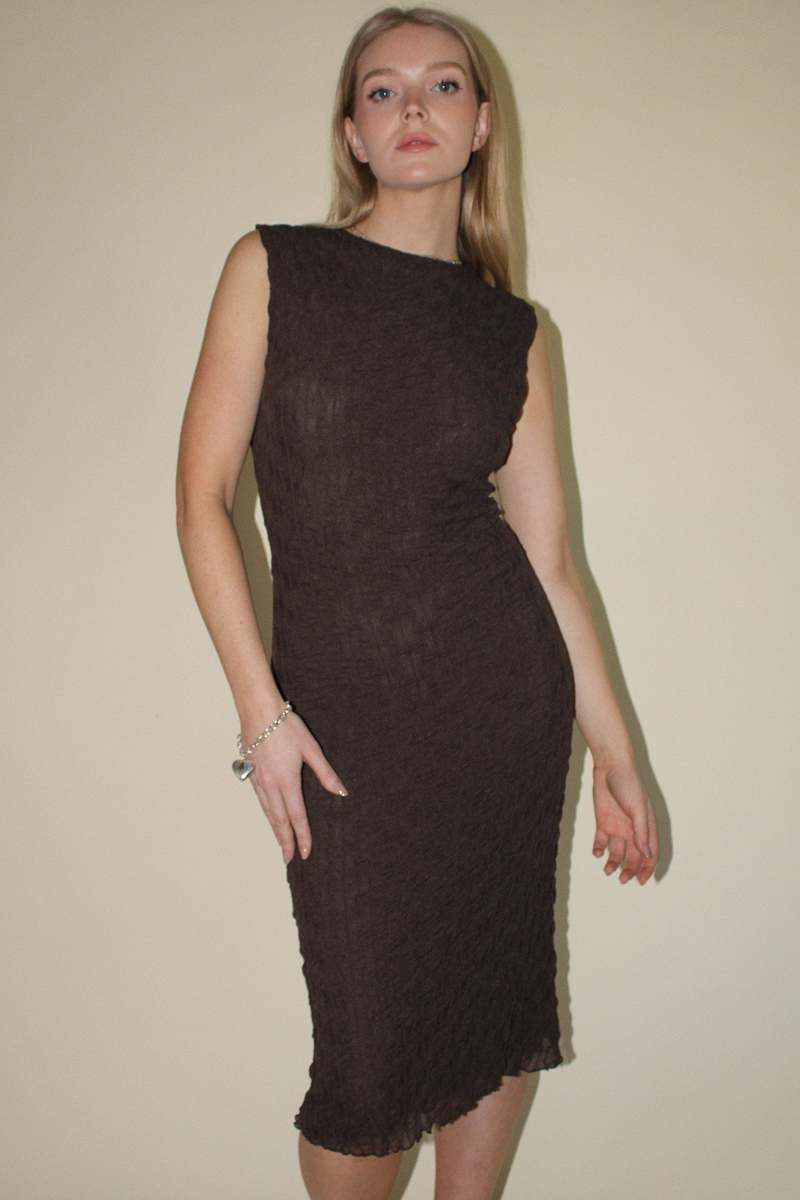 Ross Midi Dress - Brown