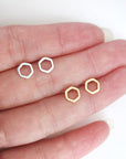 Peter + June - Geo Studs - Gold Hexagon -