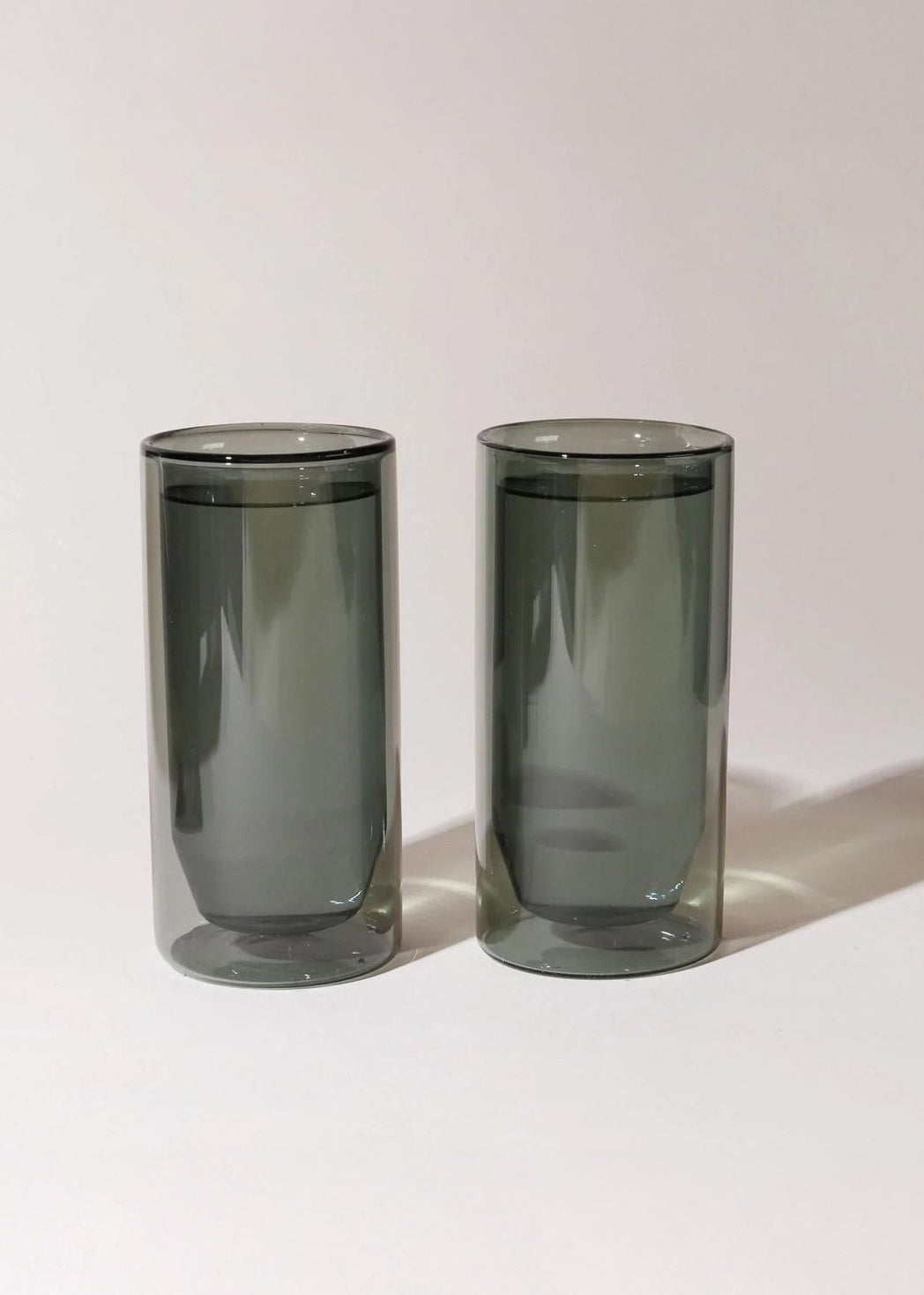 Yield - Double-Wall Glasses - Gray, Set of Two 16 oz -