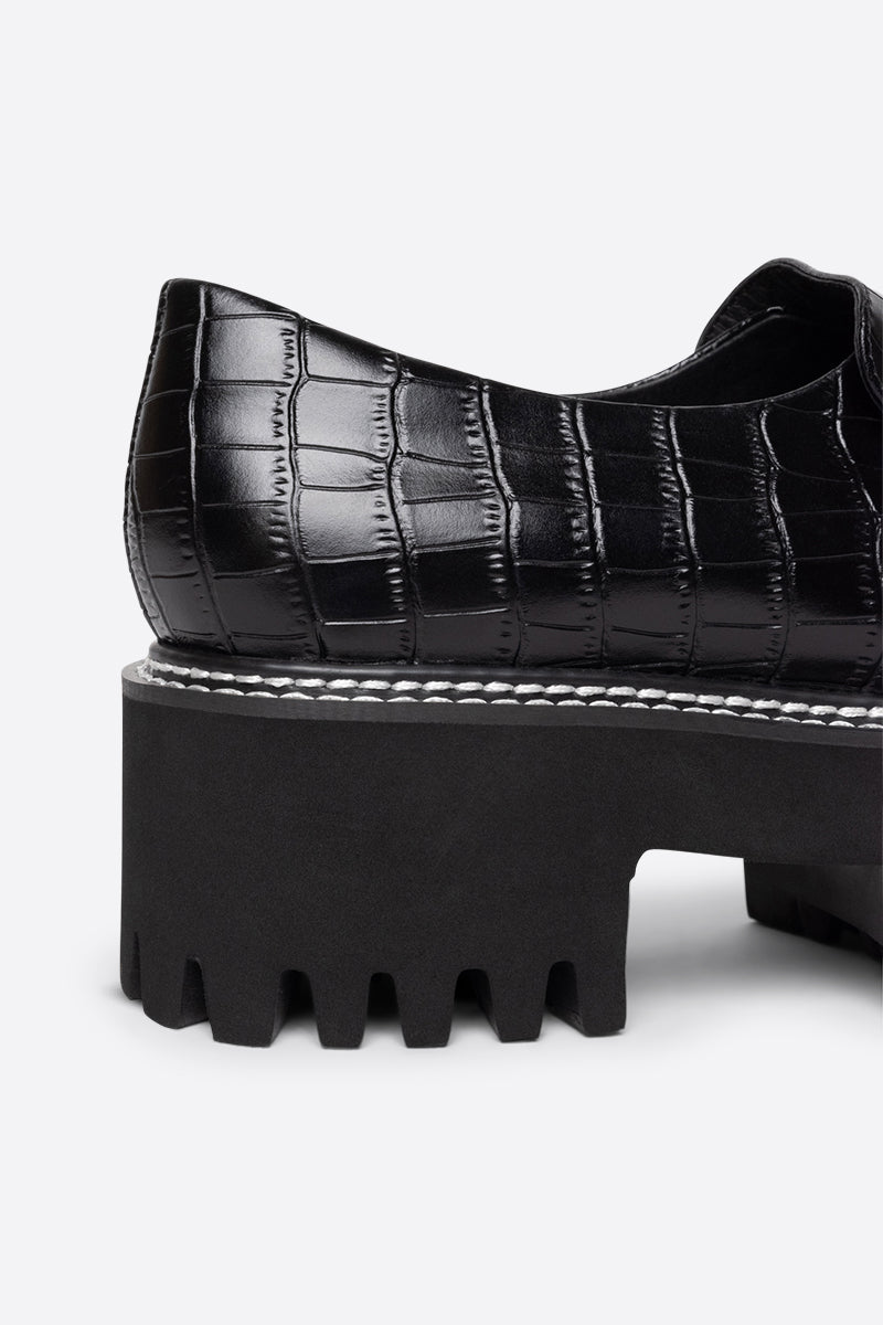 Helix Platform Lug Loafer - Black