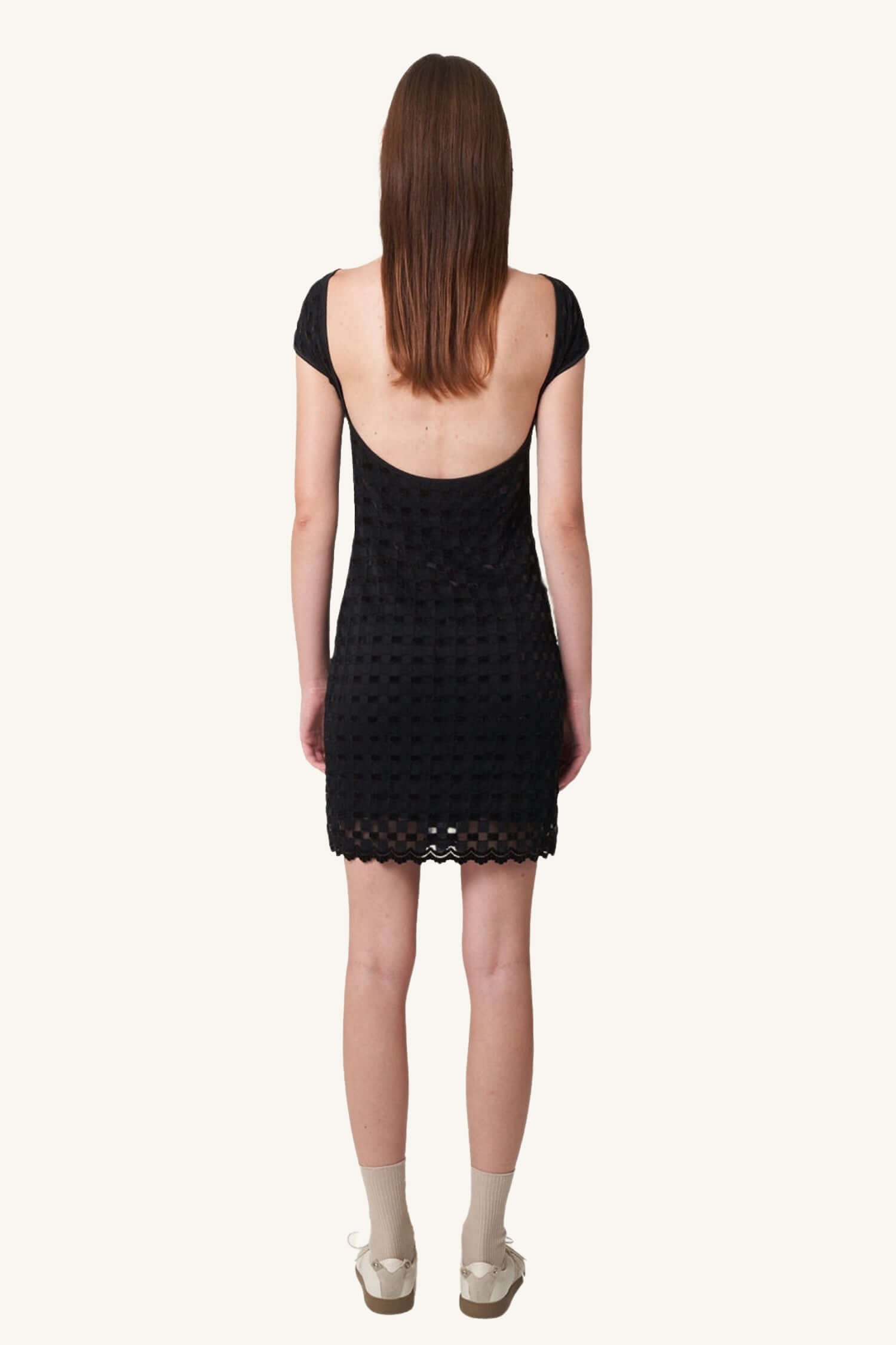 Harmony Checkered Mini Dress - Black