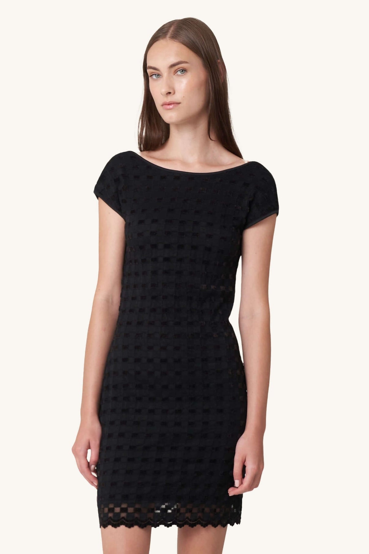 Harmony Checkered Mini Dress - Black