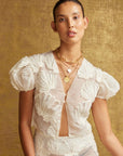 House of Sunny - Scattered Shells Applique Blouse -