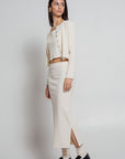 Wildflo Studio - Rib Knit Midi Skirt Ivory -