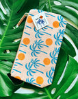Julie Peach - Palm Sunset Block Printed Pouch -
