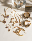 Luna Norte - Golden Eclipse Vertebrae Post Hoop Earring -
