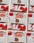 Julie Peach - Bows on White Tea Towel -
