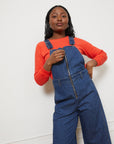 Madelyn Zip Front Overalls - Indigo