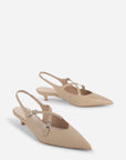 Intentionally Blank - Jax Slingback Kitten Heel - OATMILK LEATHER