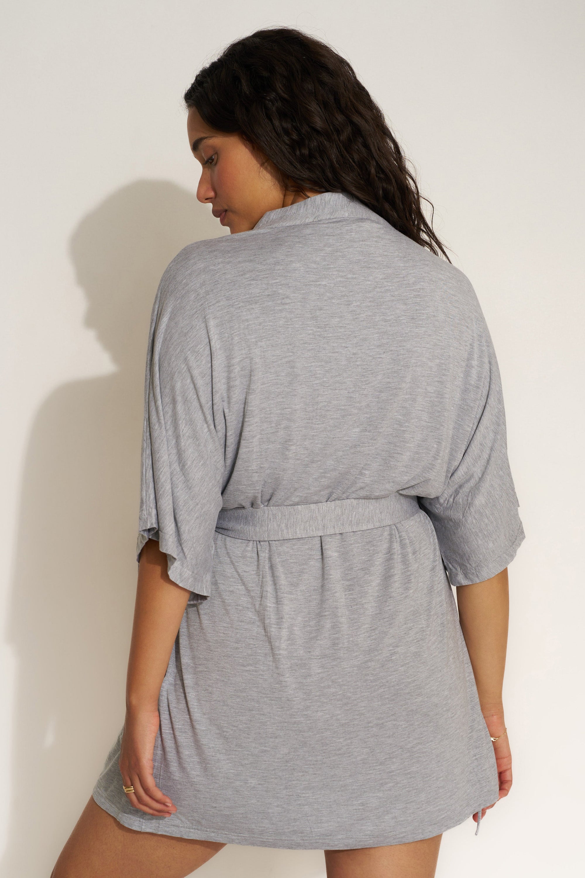The Jersey Short Robe - Heather Grey