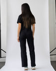 Wildflo Studio - Ribbed Polo Jumpsuit Jet -